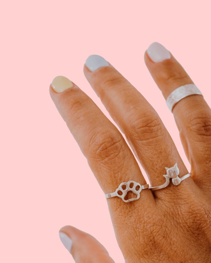 Anillo huella y gato