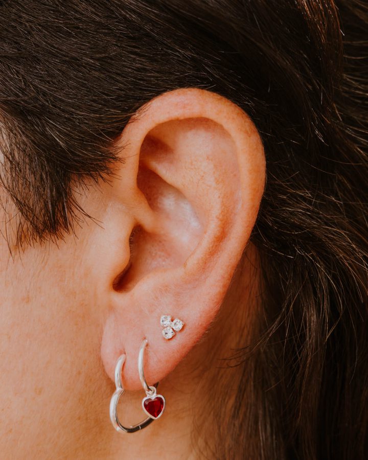 arito mini corazon brilli rojo pendiente mini xl triple brilli