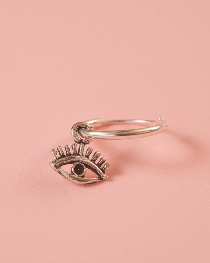 arito mini en plata de ley ojo