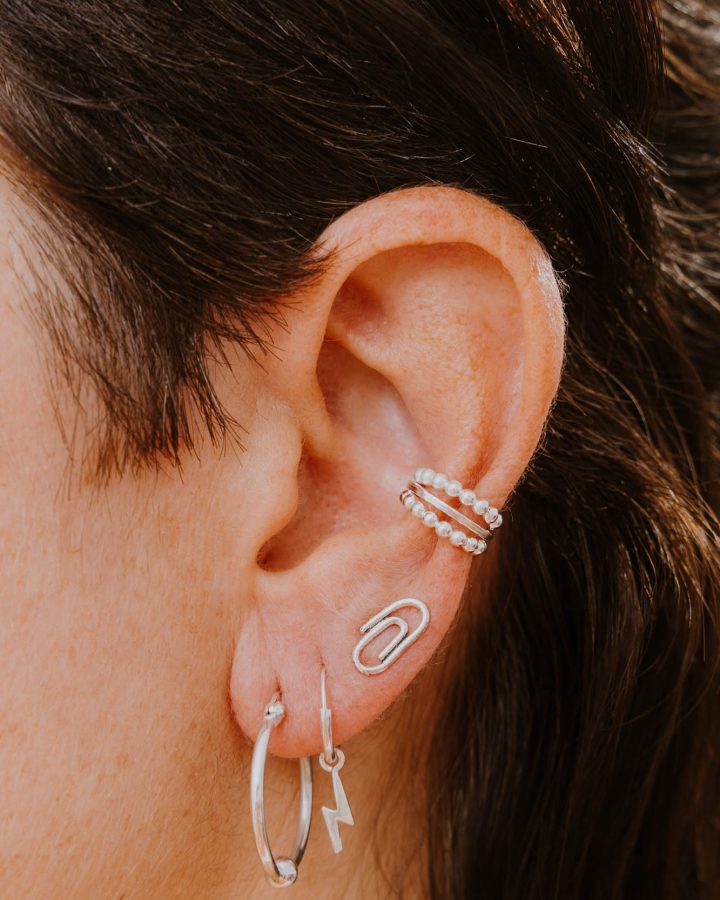 aro plata de ley bola rayo clip