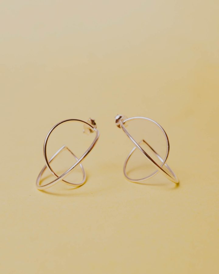 aros en plata de ley dobles