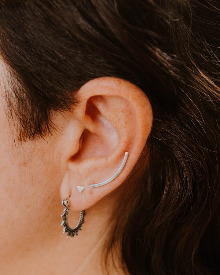 aros plata de ley etnic pendiente trepador y minis