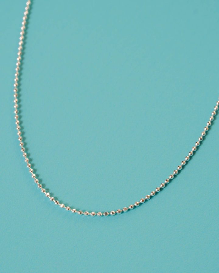 cadena en plata de ley bolitas diamantadas mini