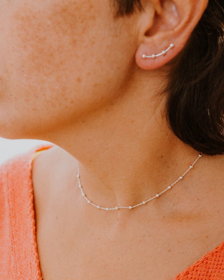 choker gargantilla en plata de ley trepadora bolitas