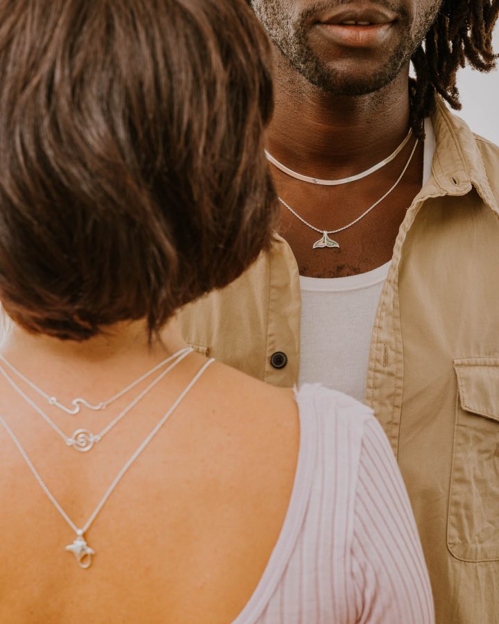 colgantes plata de ley multiples ola ballena