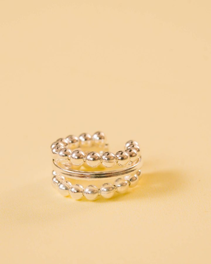 ear curff plata de ley midi bolitas