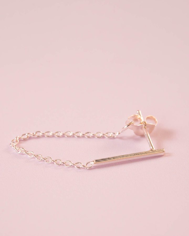 pendiente con cadena en plata de ley minimal