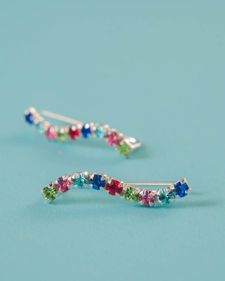 pendiente trepador en plata de ley inifinito colores