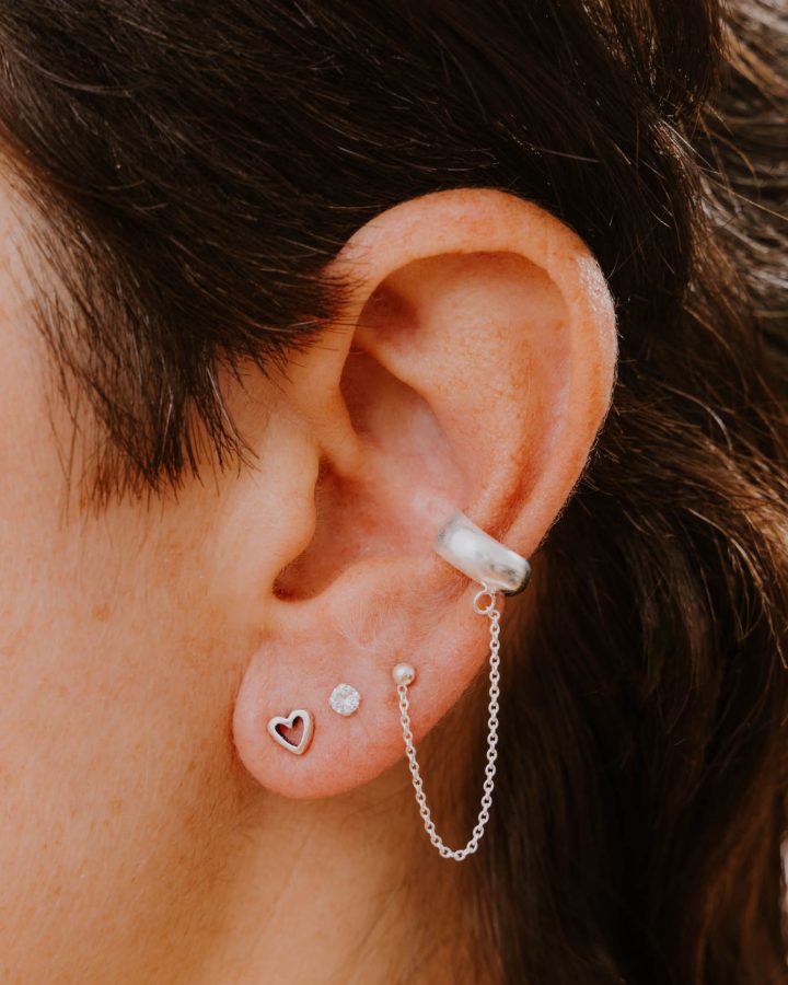 pendientes plata de ley minis ear curff cadena