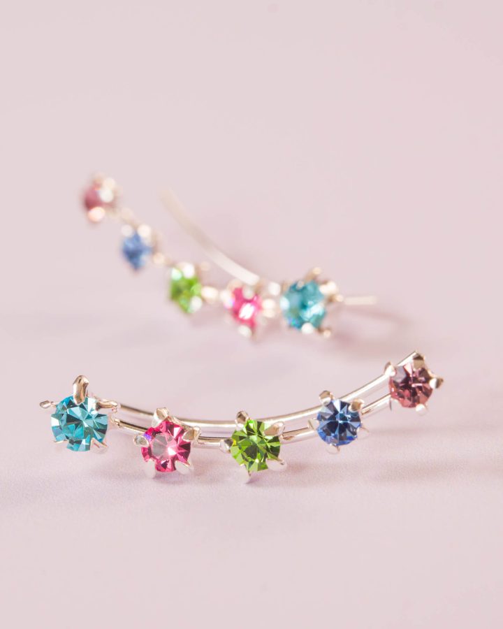 pendientes tepadores en plata de ley básico multicolor suave