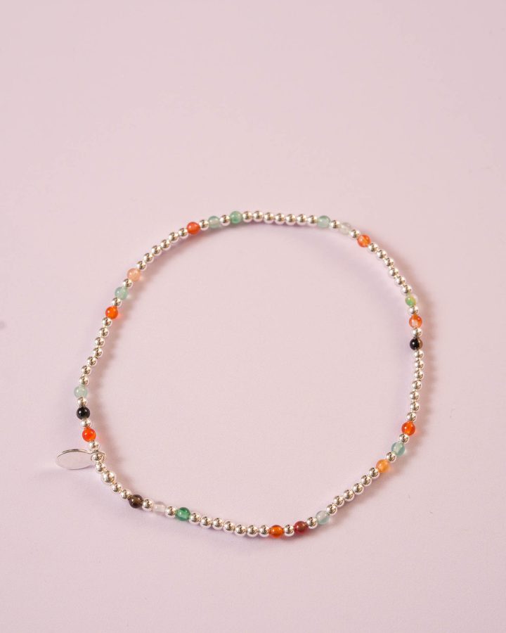 pulsera en plata de ley y agatas