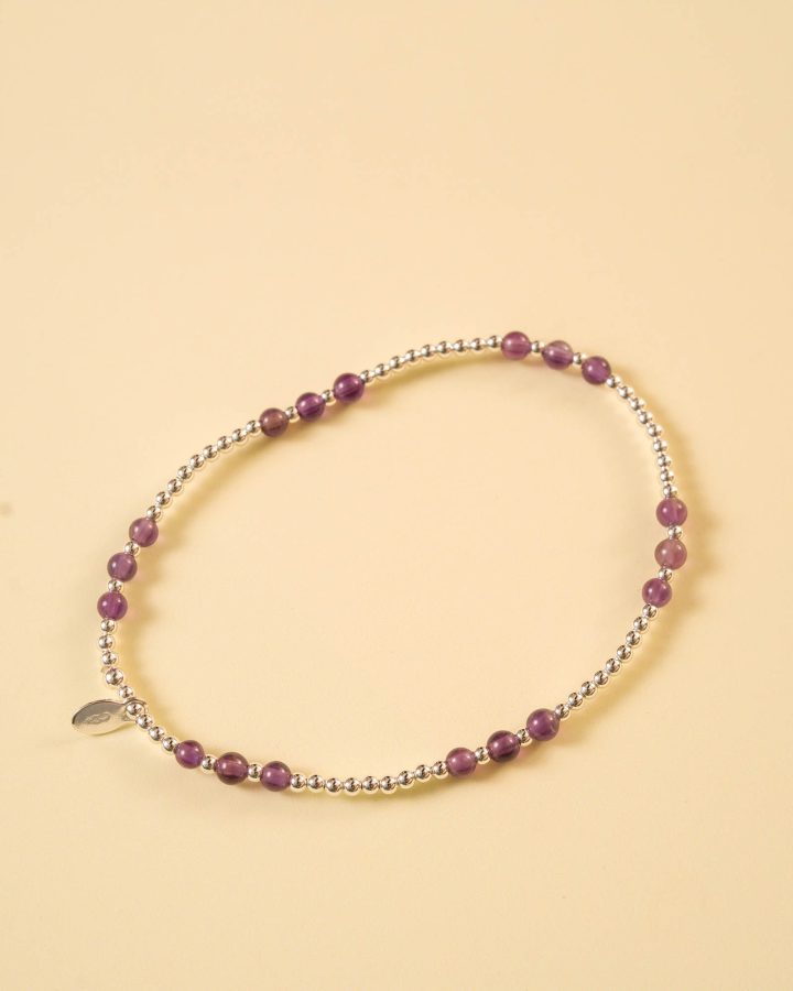 pulsera en plata de ley y amatista