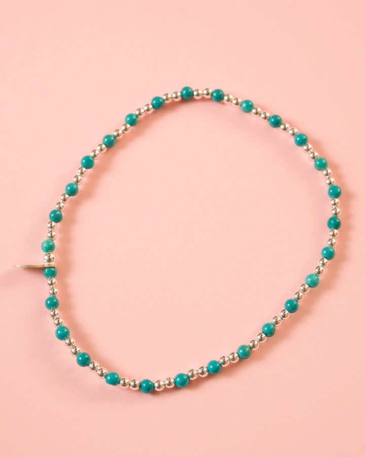 pulsera en plata de ley y piedra turquesa trop trop