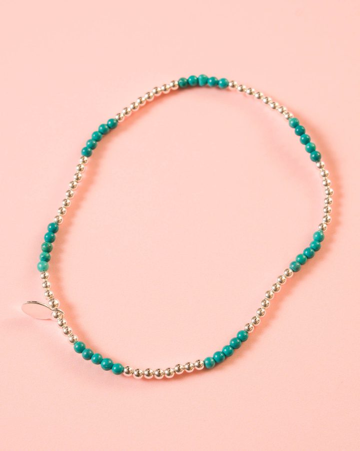 pulseras en plata de ley y piedra turquesa