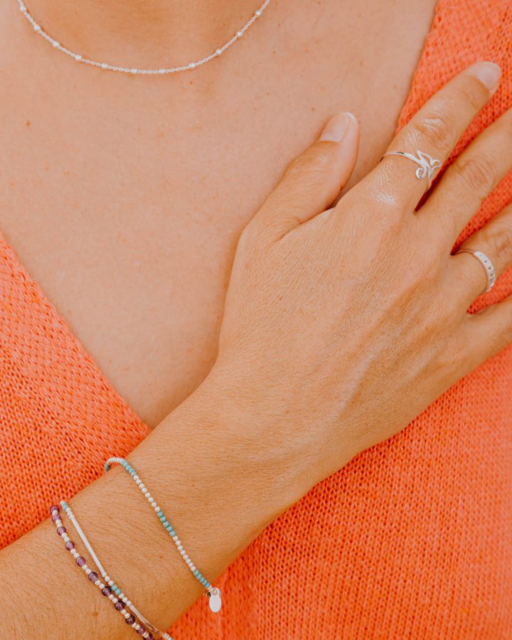 pulseras plata de ley y minerales anillos plata