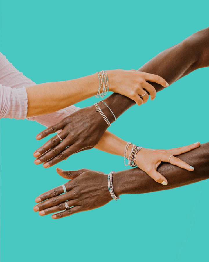 pulseras plata y minerales